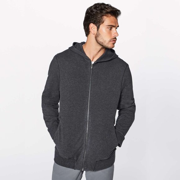 Lululemon Cross Cut Zip Hoodie Heathered Black - Picture 6 of 6